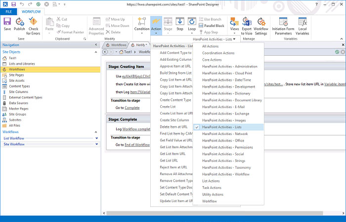 Workflow Extension doe Office 365 in SharePoint Designer